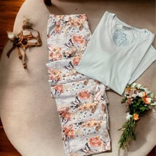 Edam İç Giyim Kısa Kol Sırtı Dekolte Detaylı Pijama Takımı M70