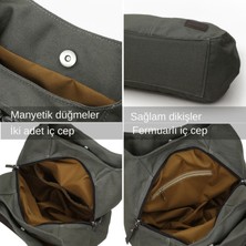 Cappadocia Vintage 3286 Lonia Kadın Açık Yeşil Haki Kanvas  Pamuklu Kanvas Günlük Omuz El Tote Çantası