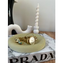 Design Pearly Yuvarlak Beton Tasarımlı Çok Amaçlı Organizer Tabak