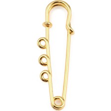 Fuhaidan Stil 2 Moda Demir Esaslı Alaşım Emniyet Pimi Broş Konnektörleri Takı Diy Bulgular Altın Gümüş Renk 3 Döngüler 50MM x 17MM, 10 Adet (Yurt Dışından)