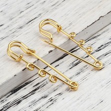 Fuhaidan Stil 2 Moda Demir Esaslı Alaşım Emniyet Pimi Broş Konnektörleri Takı Diy Bulgular Altın Gümüş Renk 3 Döngüler 50MM x 17MM, 10 Adet (Yurt Dışından)