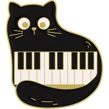 Fuhaidan XZ7446 Kedi Pace Emaye Pimler Özel Piyano Tuşları Yavru Kedi Nota Broşlar Yaka Rozetleri Hayvan Müzik Takı Hediye Çocuklar Için Arkadaşlar (Yurt Dışından)