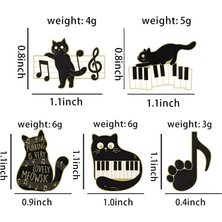 Fuhaidan XZ7446 Kedi Pace Emaye Pimler Özel Piyano Tuşları Yavru Kedi Nota Broşlar Yaka Rozetleri Hayvan Müzik Takı Hediye Çocuklar Için Arkadaşlar (Yurt Dışından)