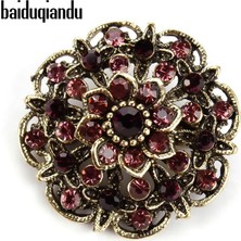Fuhaidan 5463 Mor Baiduqiandu Marka Kristal Rhinestones Çiçek Pimleri ve Broşlar Kadınlar Için Elbise Parti Veya Diy Düğün Buketleri Takı (Yurt Dışından)