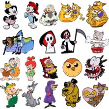 Fuhaidan 24 1 Rozetleri Karikatür Vintage Emaye Pin Broş Sevimli Anime Yaka Iğnesi Sırt Çantaları Broş Moda Takı Aksesuarları Hediyeler (Yurt Dışından)