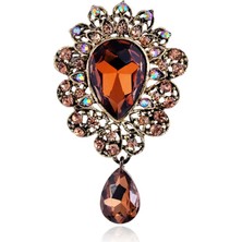 Fuhaidan W3 Yeni Su Damlası Büyük Orta Kristal Rhinestones Broş Bayanlar Takı Büyük Kırmızı Cam Broş Pin Kadınlar Için Düğün Takısı Hediyeler (Yurt Dışından)
