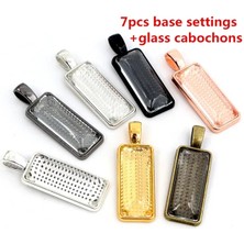 Fuhaidan 10X25MM Set Moda 10X50/10X25/25X50MM Cameo Dikdörtgen Çerçeveler Boş Kolye Cabochon Taban Ayarı Takı Yapımı Aksesuarları Malzemeleri (Yurt Dışından)