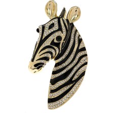 Fuhaidan Gümüş Cindy Xiang Emaye ve Yapay Elmas Zebra Broş Kadın ve Erkek Unisex Hayvan Pin Moda Ceket Takı 2 Renk Mevcuttur (Yurt Dışından)