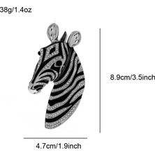 Fuhaidan Gümüş Cindy Xiang Emaye ve Yapay Elmas Zebra Broş Kadın ve Erkek Unisex Hayvan Pin Moda Ceket Takı 2 Renk Mevcuttur (Yurt Dışından)