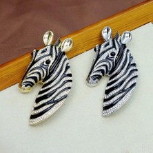 Fuhaidan Gümüş Cindy Xiang Emaye ve Yapay Elmas Zebra Broş Kadın ve Erkek Unisex Hayvan Pin Moda Ceket Takı 2 Renk Mevcuttur (Yurt Dışından)