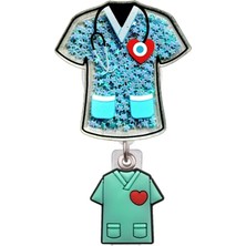 Fuhaidan A27 Karikatür Güzel Hemşire Doktor Parlak Pvc Tıbbi Malzemeler Geri Çekilebilir Rozet Makara Adı Kart Tutucu Sergi Anahtarlıklar Broşlar (Yurt Dışından)