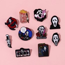 Fuhaidan 11 Gotik Hayalet Emaye Broş Pembe Telefon Hayalet CD Patlamış Mısır Hançer Hayalet Kahve Örümcek Kalp Korku Rozeti Punk Yaka Pin Takı Hediye (Yurt Dışından)