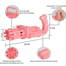 Kuzey Oyuncak Pembe Çoklu Köpük Atan Köpük Tabancası Bubbles Gun Baloncuk Tabancası Pilli Köpük Makinası Pink Gun