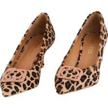 Poletto Leopar Desenli Topuklu Stiletto 9841 41 C553