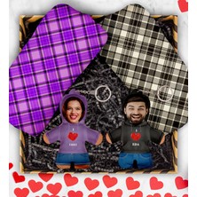 Ejoya Sevgiliye Özel Fotoğraflı Peluş Anahtarlık & Polar Atkı Hediye Kutusu 113056