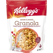 Kellogg's Şeker Ilavesiz Granola Paketi, Turna Yemişi, Kabak Çekirdeği ve Kajulu & Hurmalı ve Bademli 250 Gram, Lif Kaynağı