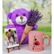 Ejoya Kişiye Özel Kupa & Fotoğraflık & Lavantalı Peluş Ayı Hediye Kutusu 111680