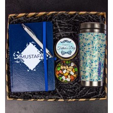 Ejoya Kişiye Özel Tasarım Defter Kalem & Kişiye Özel Çelik Termos Çikolatalı Hediye Kutusu 111557