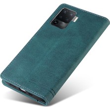 YH Market Oppo A94 4g Kickstand Iki Kart Yuvaları Premium Deri Premium Için Kılıf (Yurt Dışından)