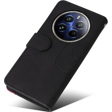 YH Market Realme 12 Pro Artı Kickstand Koruyucu Iki Renkli Dikiş Için Flip Case (Yurt Dışından)