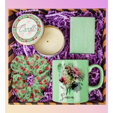 Ejoya Kişiye Özel Kupa Bardak & Mum & Saten Toka & Doğal Sabun Hediye Seti 110945