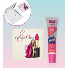 Ejoya Kişiye Özel Ayna & Kalıcı Soyulan Pembe Ruj Hediye Seti 110985