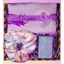 Ejoya Kişiye Özel Makyaj Çantası & Doğal Sabun& Saten Toka Hediye Seti 110948