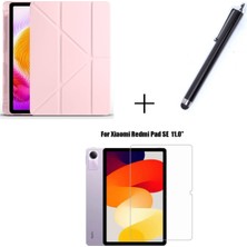 TEKNETSTORE Xiaomi Redmi Pad Se Uyumlu Kalem Bölmeli Standlı Kılıf + Ekran Koruyucu + Kalem 3'lü Set