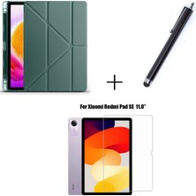 TEKNETSTORE Xiaomi Redmi Pad Se Uyumlu Kalem Bölmeli Standlı Kılıf + Ekran Koruyucu + Kalem 3'lü Set