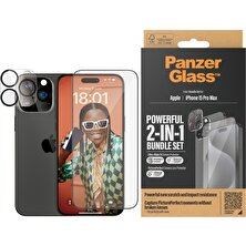 Panzerglass  2 In 1 Pack iPhone 15 Pro Max Tam Uyumlu Ekran Koruyucu ve Kolay Hizalayıcı