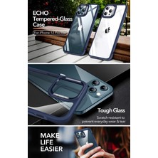 Five-E Esr iPhone 12 Pro Max Ice Shield Temperli Köşeli Şeffaf Kılıf - Blue Clear