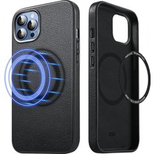 Five-E Esr iPhone 13 Pro Max Metro Leather Halolock Deri Kılıf  - Black