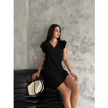 Ded Collection Kadın Yazlık Yaka Dantel Detaylı Trend Elbise