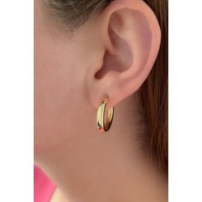 Fiyonk Kuyumculuk 14 Ayar Altın Silindir Halka Küpe