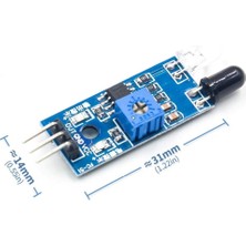 Robiz Arduino IR Kızılötesi Engel Algılama Kaçınma Sensörü Akıllı Araba Entegre 2-30cm Mesafe
