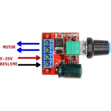 Robiz 5V / 35V 5A Mini Dc Motor Sürücü Hız Kontrol Devresi 0-100% Pot Kontrollü Pwm Dc LED Dimmer