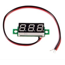 Robiz Voltmetre 0.28' 0-100V Mavi 3 Telli Dijital LED Gösterge Voltaj