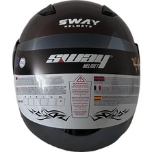 Sway Sw 733 Kahverengi Yarım Motosiklet Kaskı - L