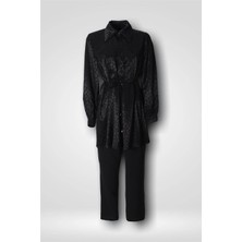 Hilal Moda Bq 6112 Saten Gömlekli Takım