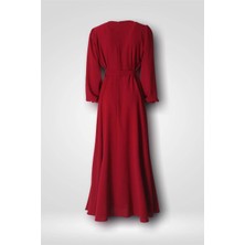 Hilal Moda Pr 3000 Çapraz Pileli Kuşaklı Elbise