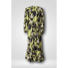 Hilal Moda mm 8057 Renkli Şifon Elbise