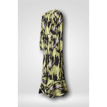 Hilal Moda mm 8057 Renkli Şifon Elbise