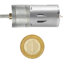 Robiz 24V 620RPM JGA25-370 Redüktörlü Dc Motor Metal Dişli Yüksek Tork Kuvvet 25MM Robot Oyuncak