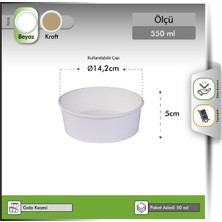 Orego Karton Gıda Kasesi Beyaz 550 ml - 50 Adet