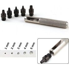 İpekbazaar Delik Açma Zımba Set S01, 6 Parça, (1mm-2mm-3mm-4mm-5mm), Deri Hobi El Aleti