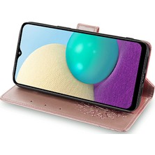 Seashell Digital Samsung Galaxy A02 Cep Telefonu Kılıfı Baskılı Geyik Ağacı Desenli Cüzdan Kapak-Gül Altın (Yurt Dışından)