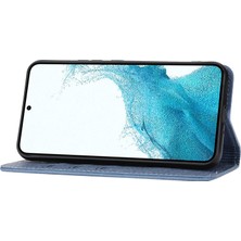 Seashell Digital Samsung Galaxy A55 5g Deri Kılıf Manyetik Kapanış Kapak Dokuma Dokulu Kayış-Gri (Yurt Dışından)