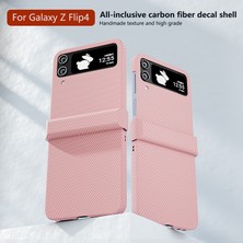 Seashell Digital Samsung Galaxy Z Flip4 5g Kılıf Sert Pc Karbon Fiber Doku Anti-Düşme Arka Kapak-Pembe (Yurt Dışından)