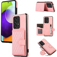 Seashell Digital Samsung Galaxy M32 5g Kılıf Kickstand Tpu + Pu Deri Kart Tutucu Telefon Kapağı-Gül Altın (Yurt Dışından)