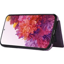 Seashell Digital Samsung Galaxy S20 4g/5g Kart Tutucu Telefon Kılıfı Tpu+Pu Deri Kickstand Telefon Kapağı-Mor (Yurt Dışından)